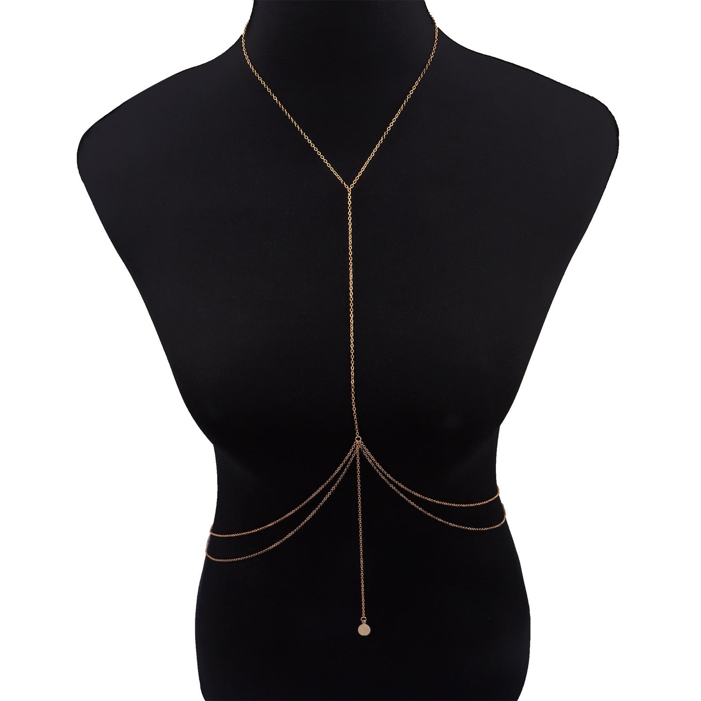 Pink Metallic Body Chain for Women Geometric Design Spring Summer Festival Fashion Shiny Sequin Bikini Accessory