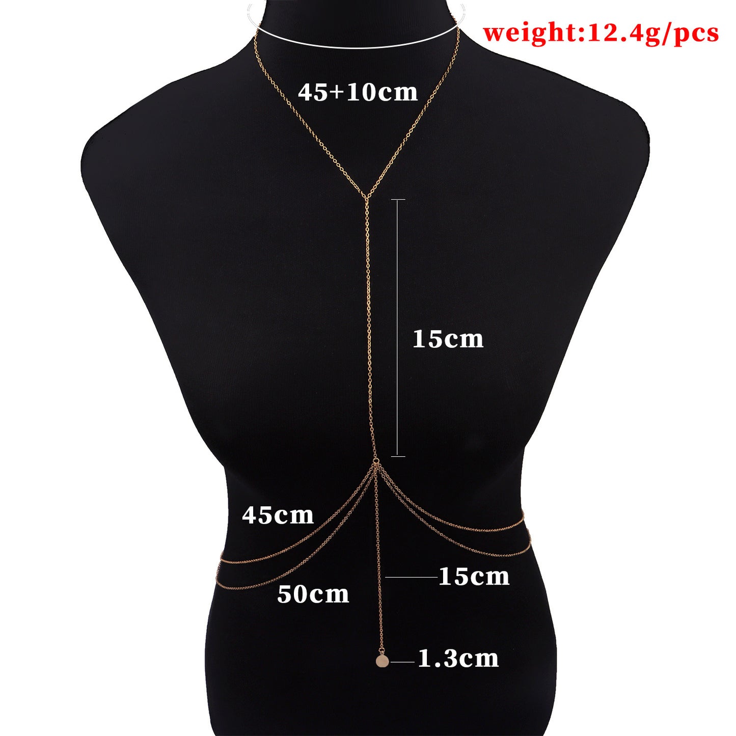 Pink Metallic Body Chain for Women Geometric Design Spring Summer Festival Fashion Shiny Sequin Bikini Accessory