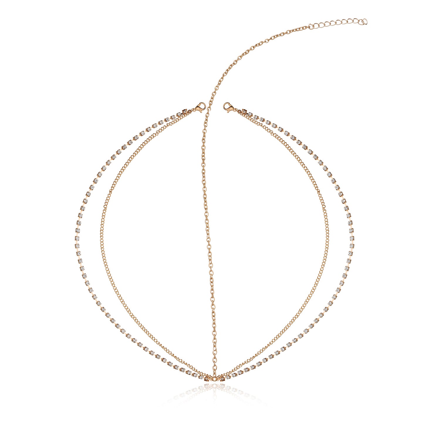 Bohemian Rhinestone Headband with Fringe Chain and Wave Design for Women Checkered Pattern Alloy Hair Accessory