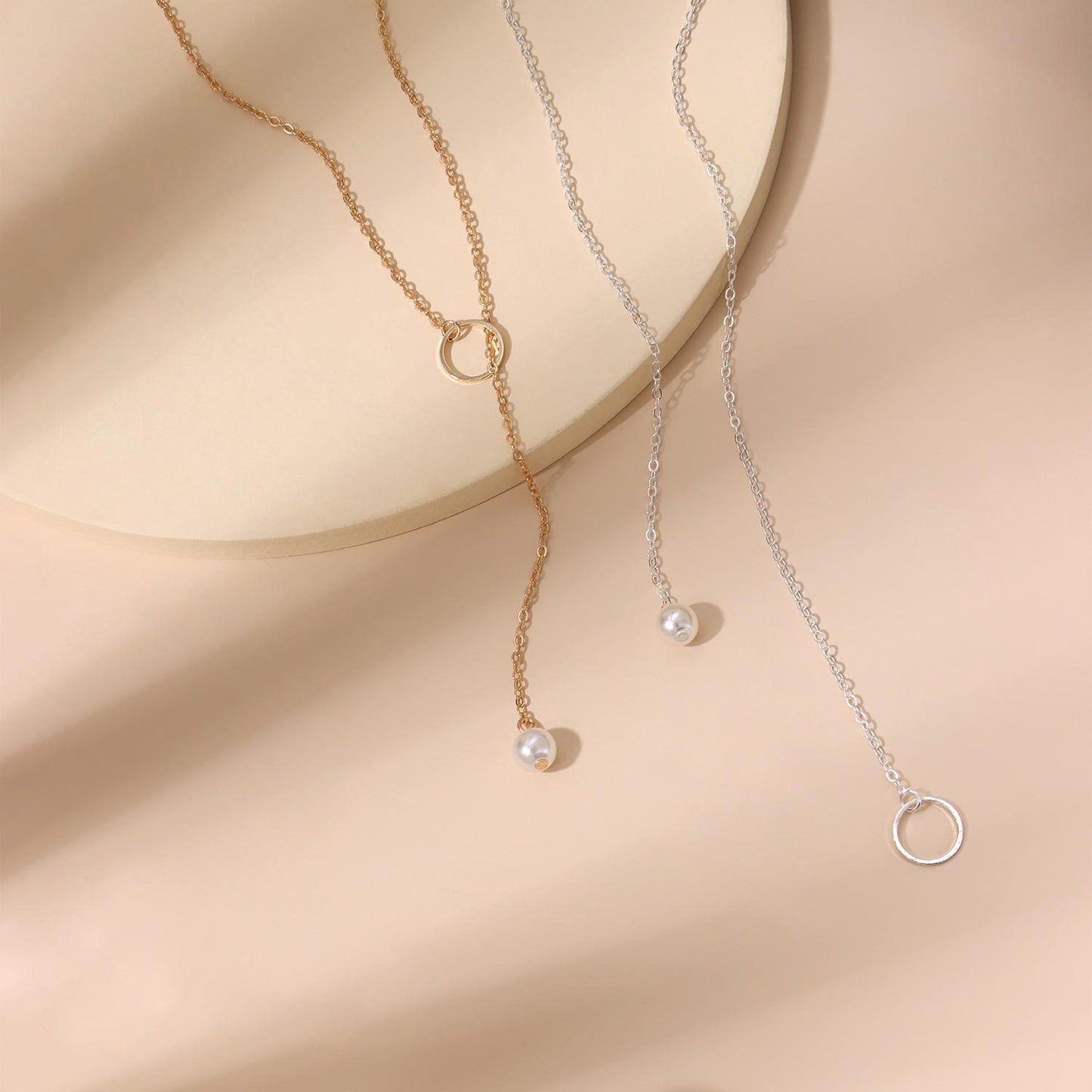Spring Turquoise Pearl Drop Alloy Plated Long Clavicle Necklace for Women