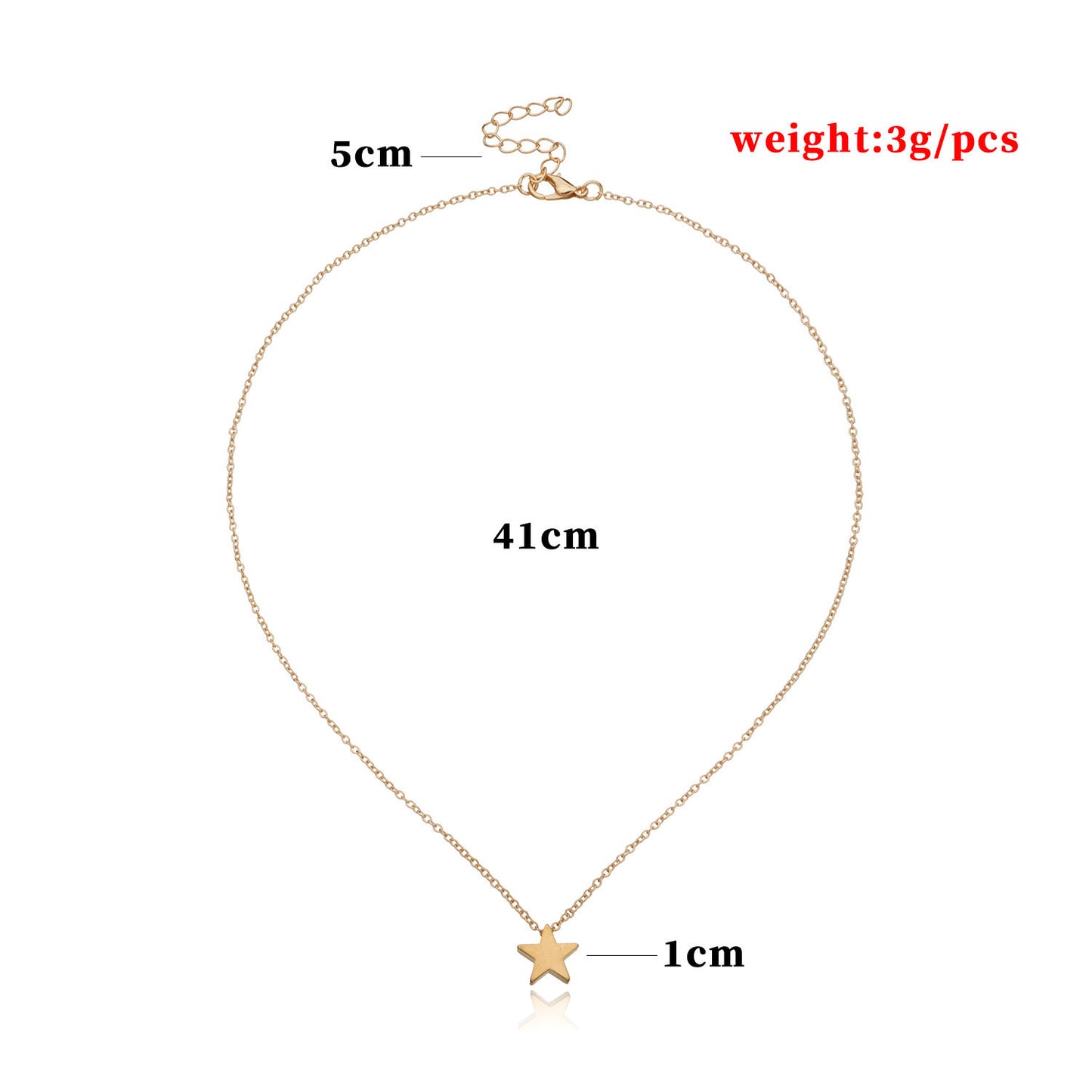 Minimalist Alloy Star Geometric Pendant Necklace for Women