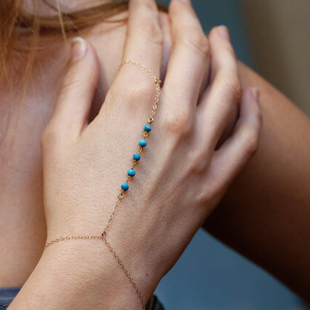 Pulsera de Cuentas Turquesa Geométrica Minimalista para Mujer Joyería de Moda Hecha a Mano