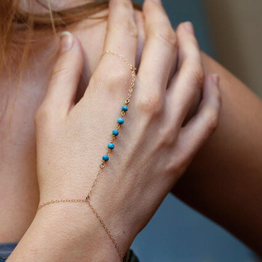 Pulsera de Cuentas Turquesa Geométrica Minimalista para Mujer Joyería de Moda Hecha a Mano