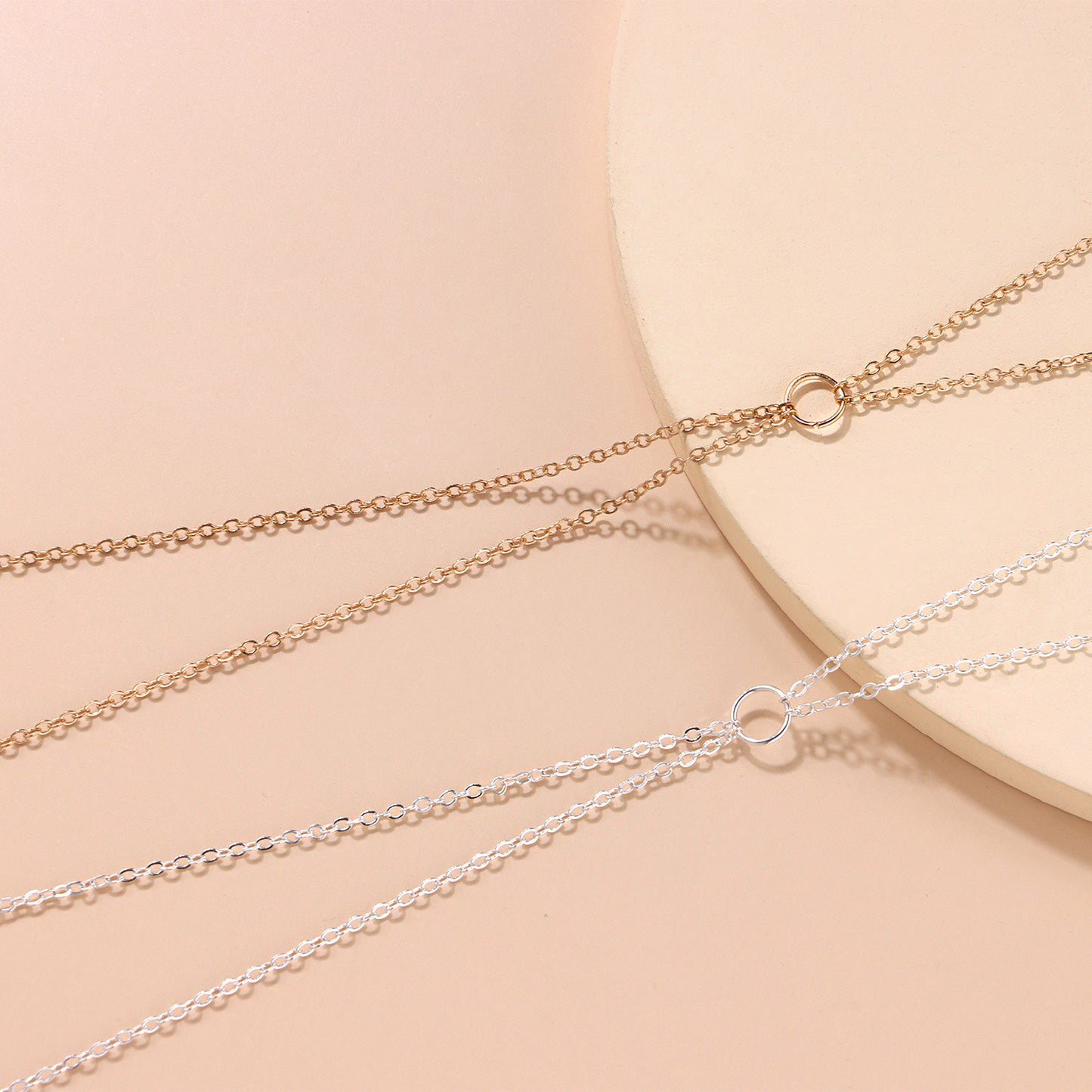 Minimalist Geometric Alloy Body Chain Necklace for Women