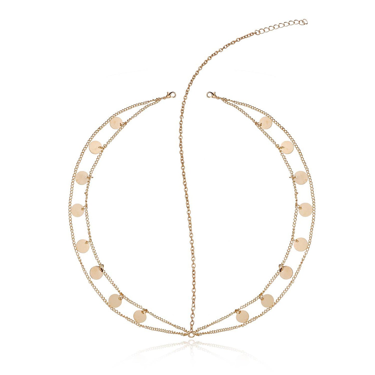 Shiny Tassel Crown Headband for Women Fashion Street Style Head Chain Hair Accessory with Checkered Pattern