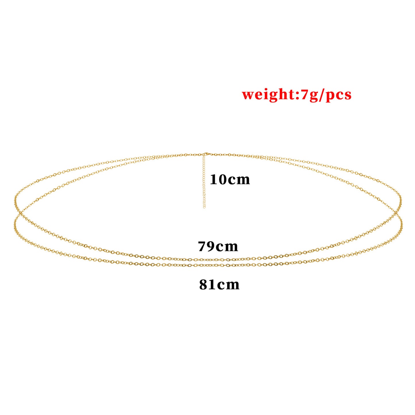 Casual Geometric Double Layer Alloy Body Chain with Long Tassels for Women