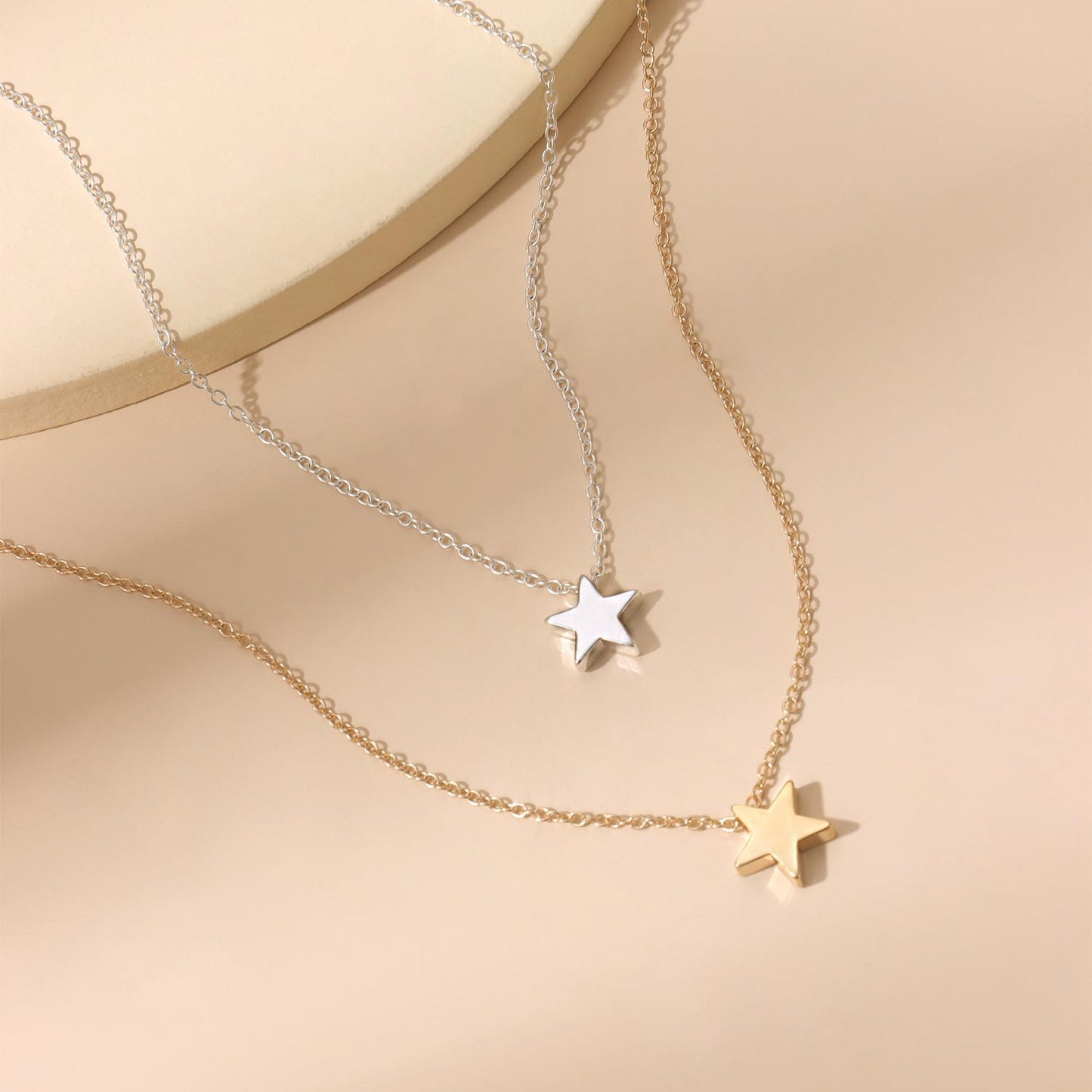 Minimalist Alloy Star Geometric Pendant Necklace for Women