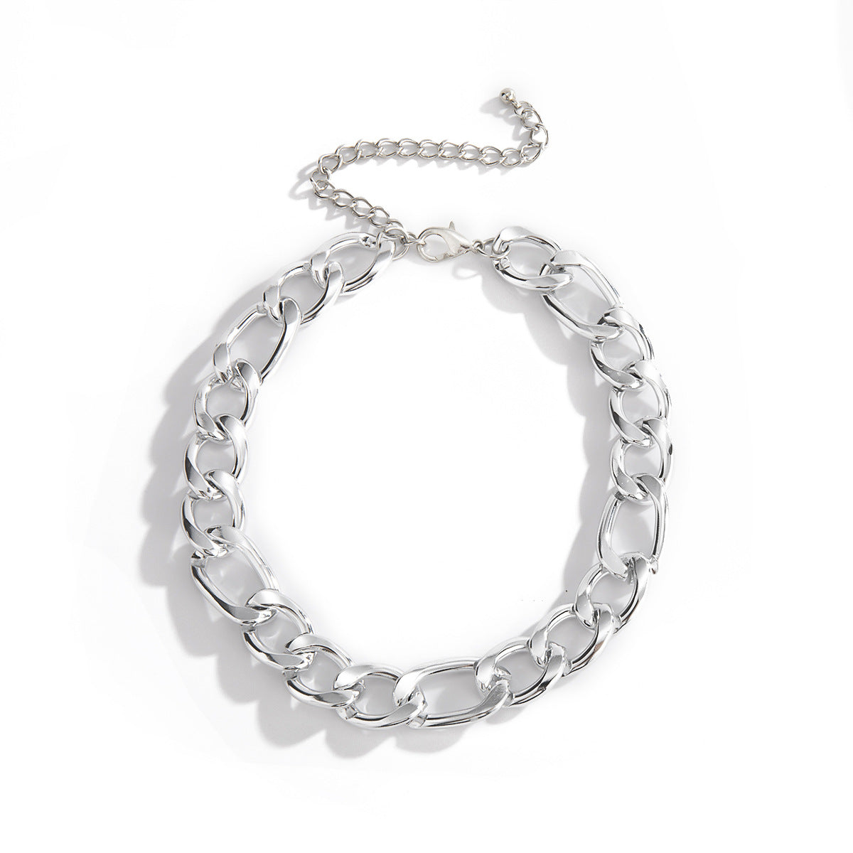 Minimalist Streetwear Geometric Aluminum Alloy Curb Chain Necklace for Women