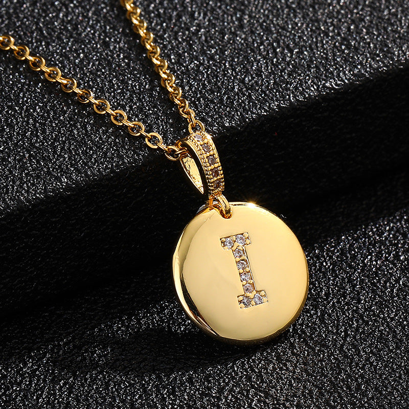 Collana con Lettera, Catena in Acciaio al Titanio con Zirconia Cubica Placcata per Donne - Stile Casual alla Moda