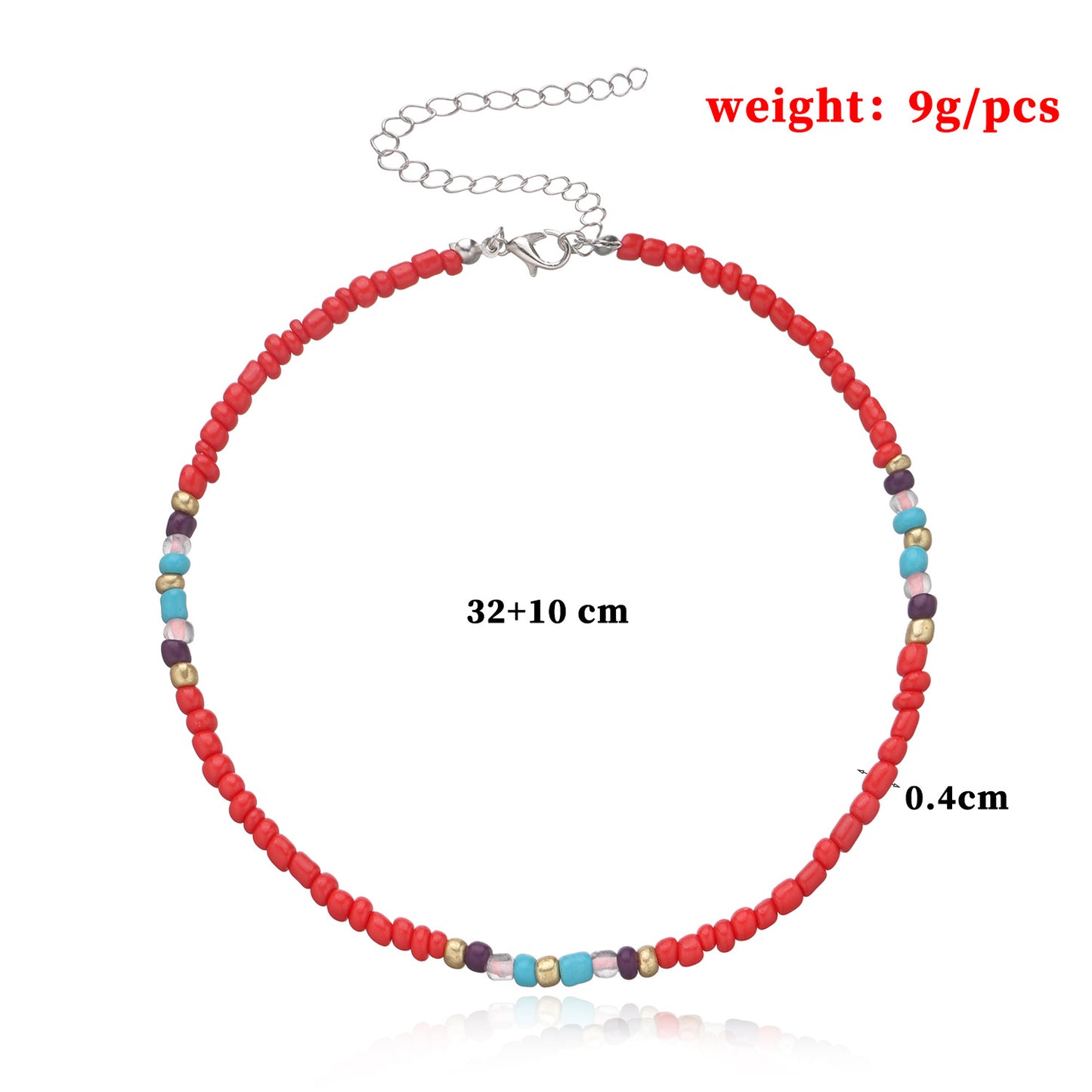 Women's Large Colorful Glass Bead Necklace Geometric Design Handmade Jewelry Set Amazon Best Seller