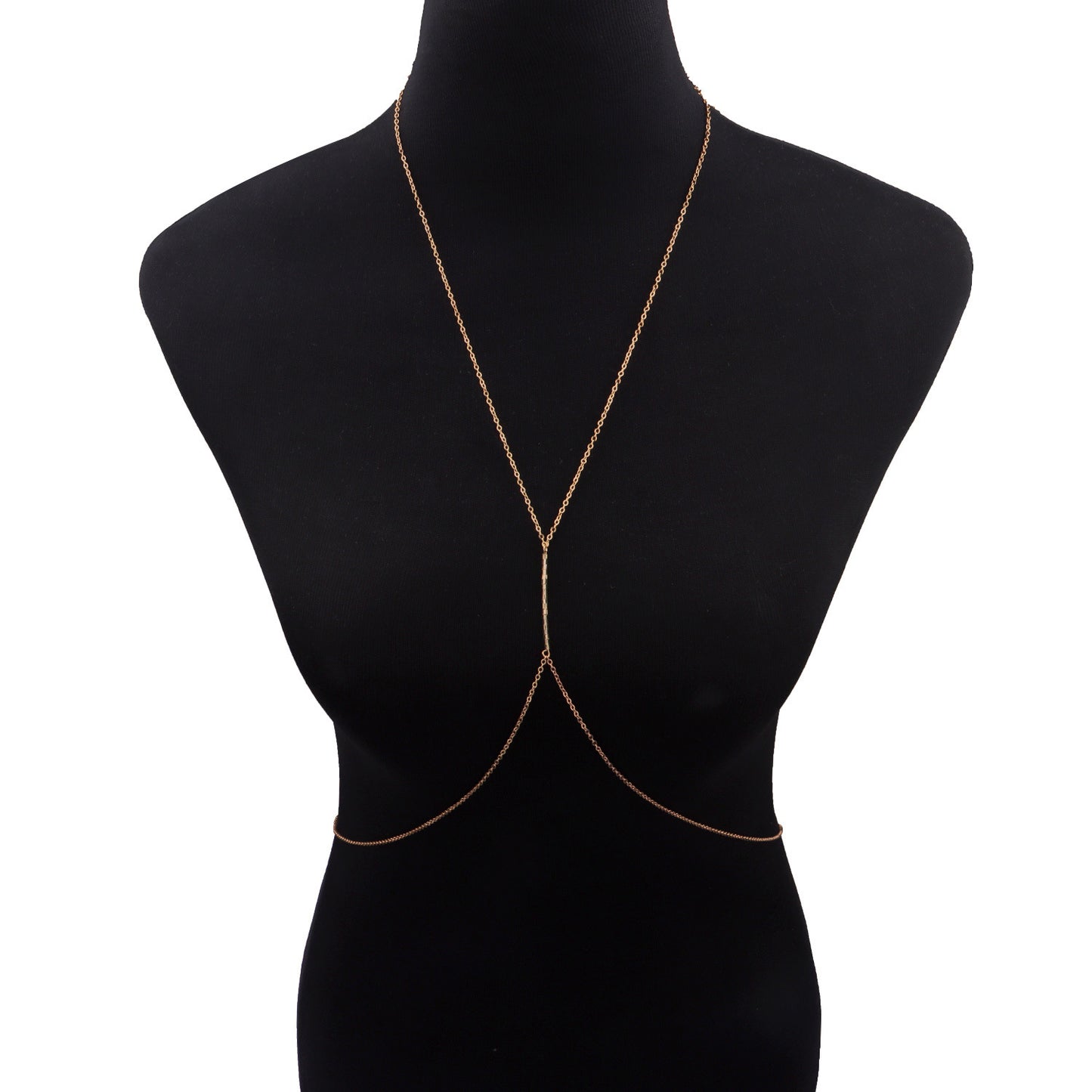 Alloy Body Chain Necklace with Tube Beads