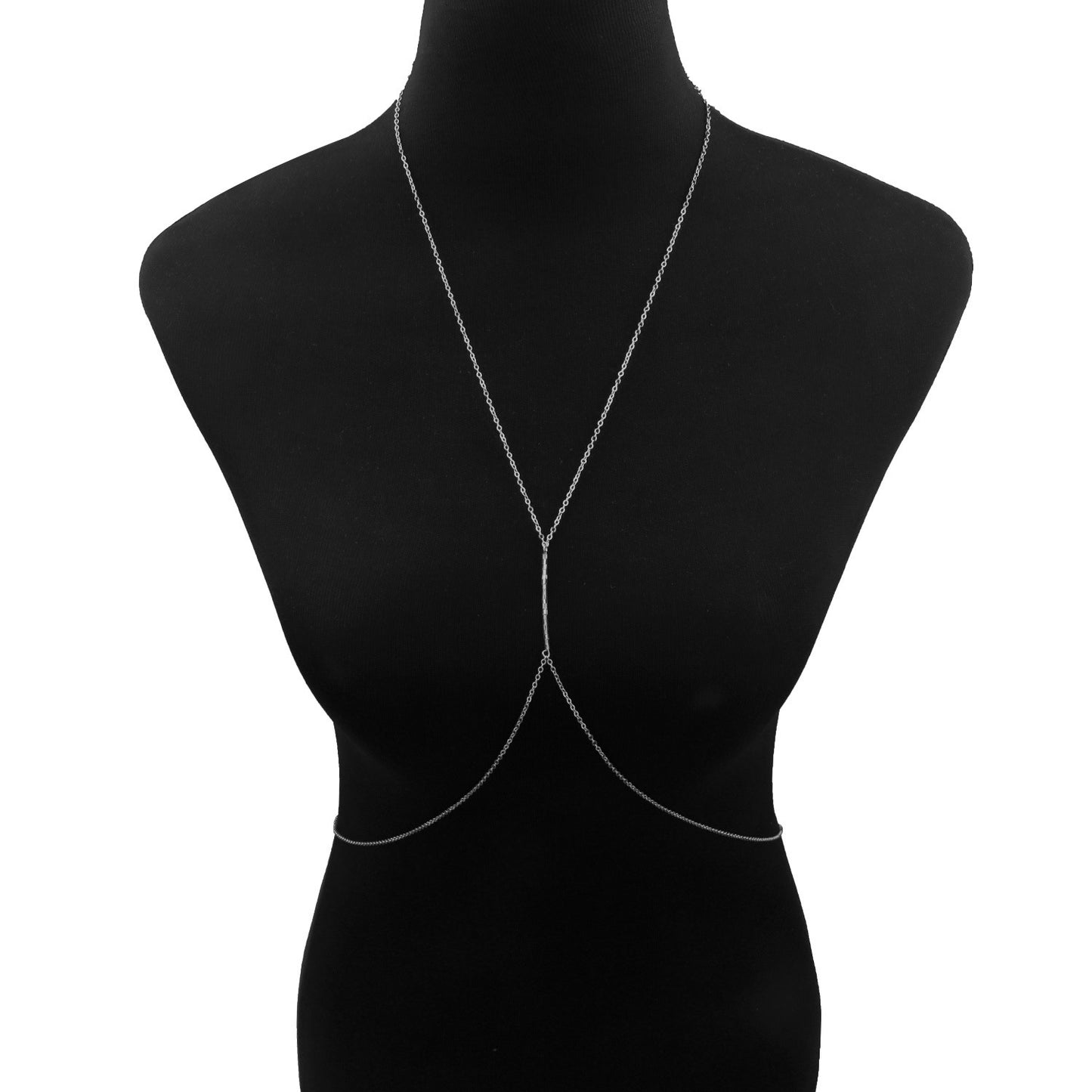 Alloy Body Chain Necklace with Tube Beads