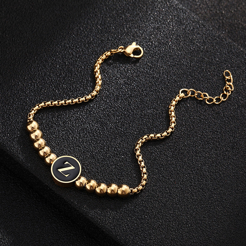 Bracciale in acciaio al titanio con lettere dorate, stile casual minimalista, regalo di gioielli da donna