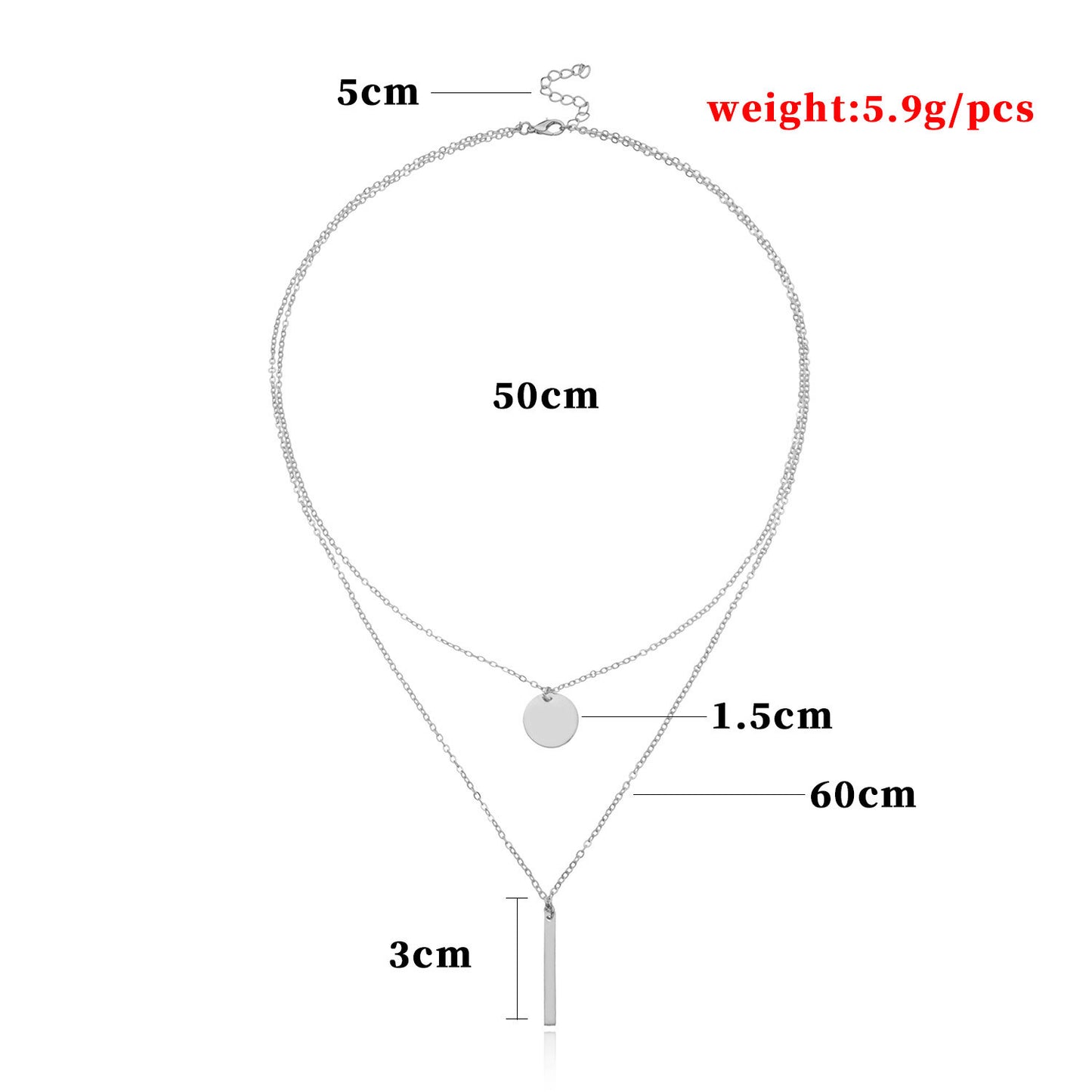 Collana con croce geometrica in lega