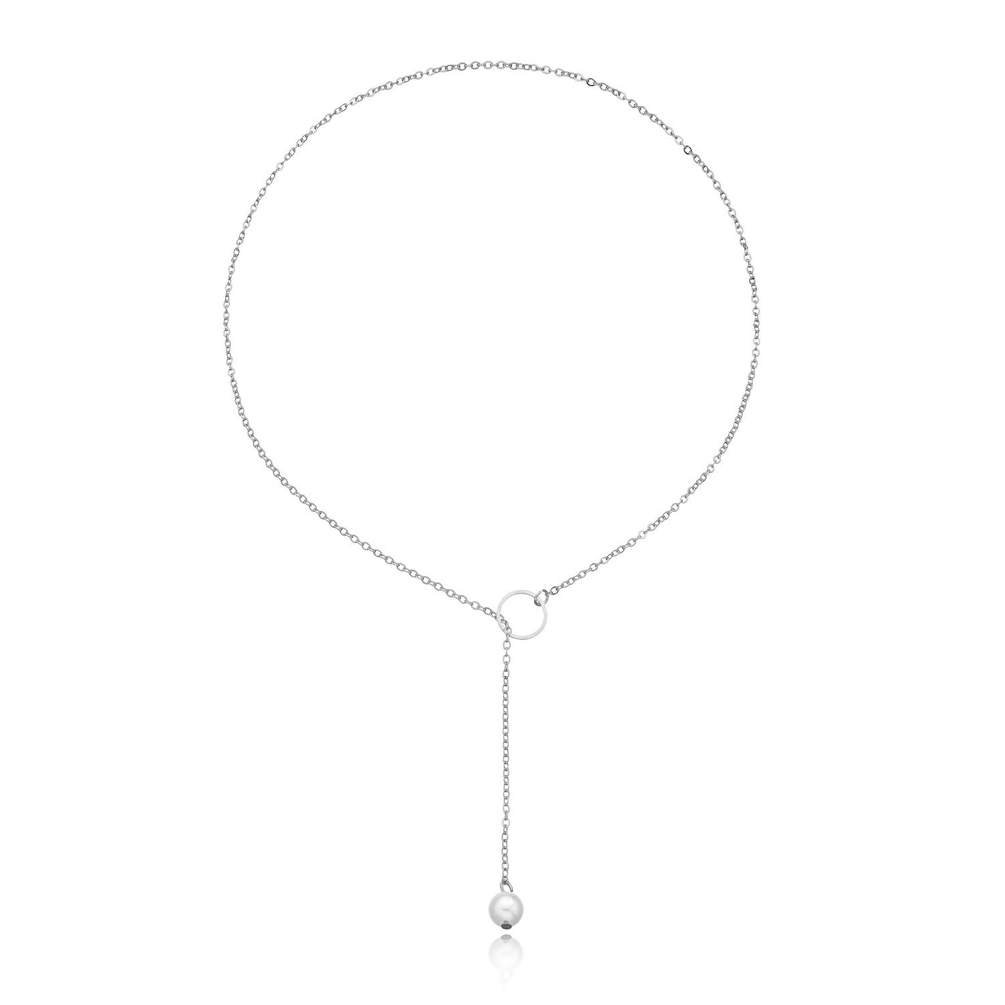Spring Turquoise Pearl Drop Alloy Plated Long Clavicle Necklace for Women