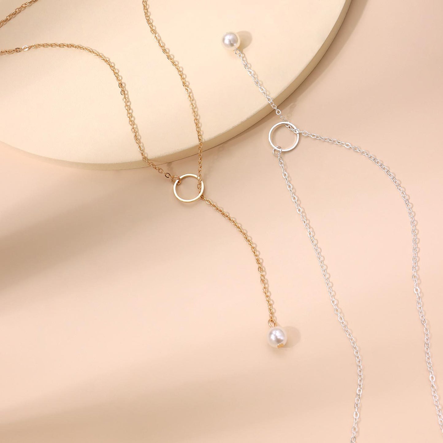 Spring Turquoise Pearl Drop Alloy Plated Long Clavicle Necklace for Women