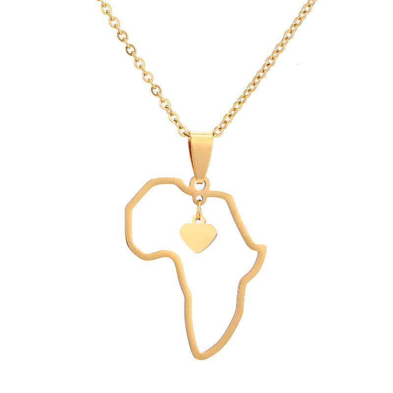 Collar con colgante de corazón de acero de titanio con cadena tipo O, joyería chapada unisex, estilo urbano de moda