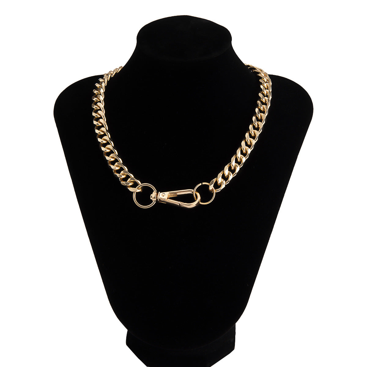 Collana da donna a catena placcata in metallo punk geometrica vintage con design irregolare e audace