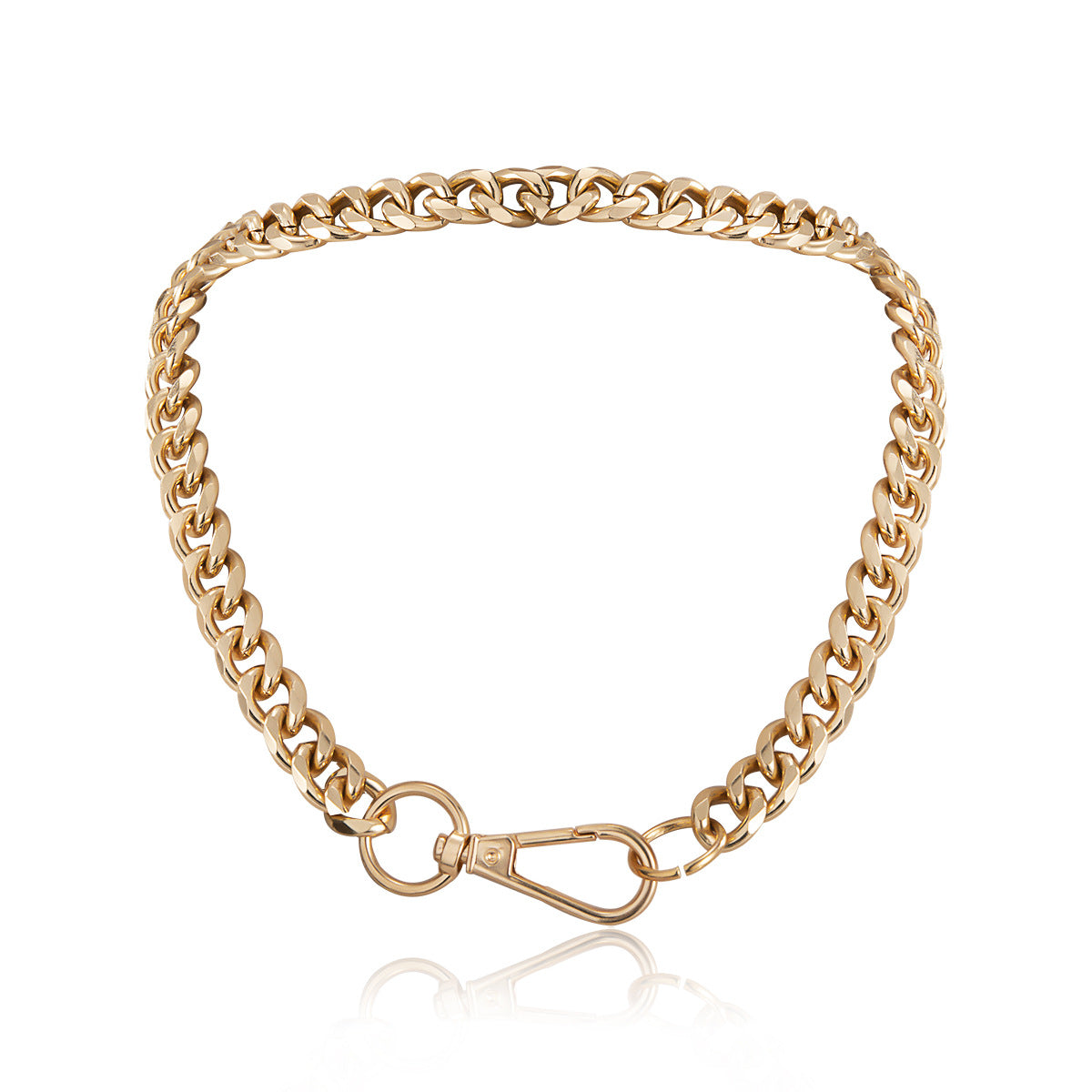 Collana da donna a catena placcata in metallo punk geometrica vintage con design irregolare e audace
