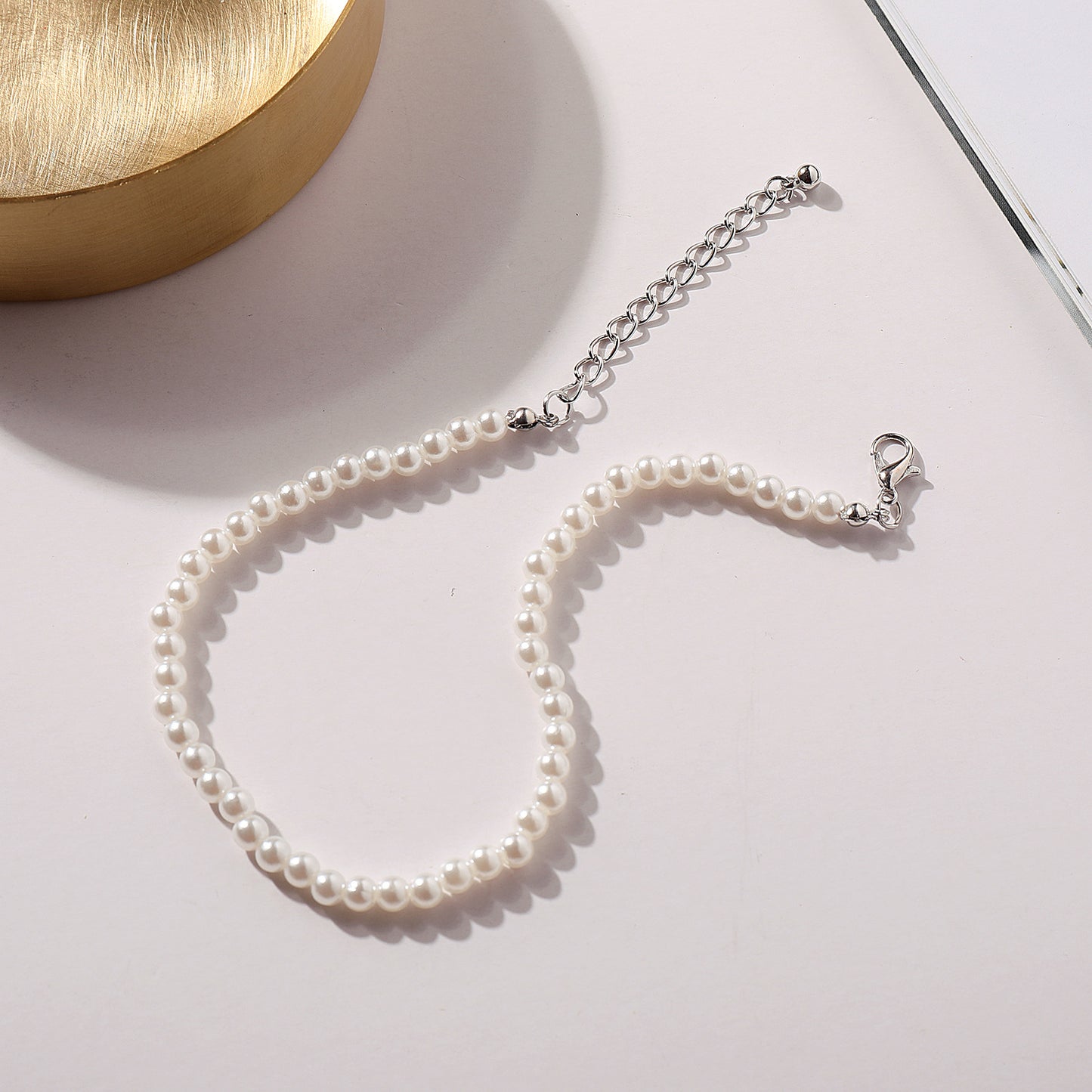 Minimalist Pearl Women's Chain Bracelet Handmade Hip-Hop Style Beach Jewelry for Wedding Travel Gift