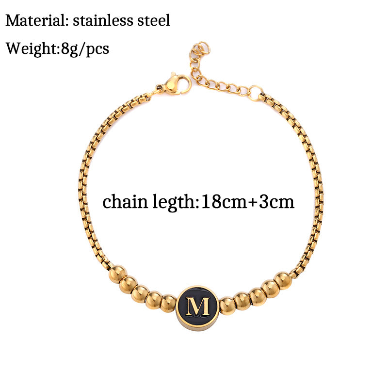 Bracciale in acciaio al titanio con lettere dorate, stile casual minimalista, regalo di gioielli da donna