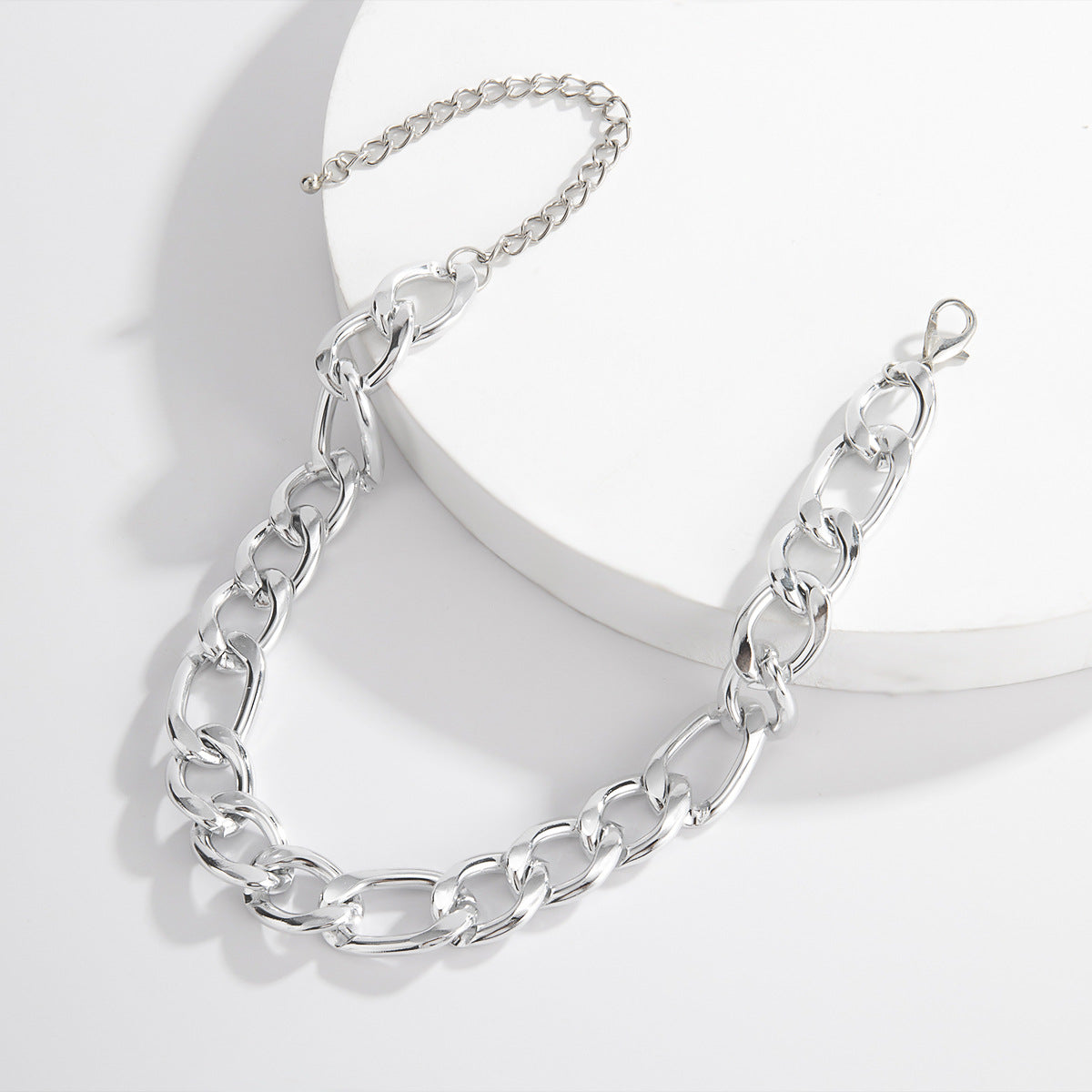 Minimalist Streetwear Geometric Aluminum Alloy Curb Chain Necklace for Women