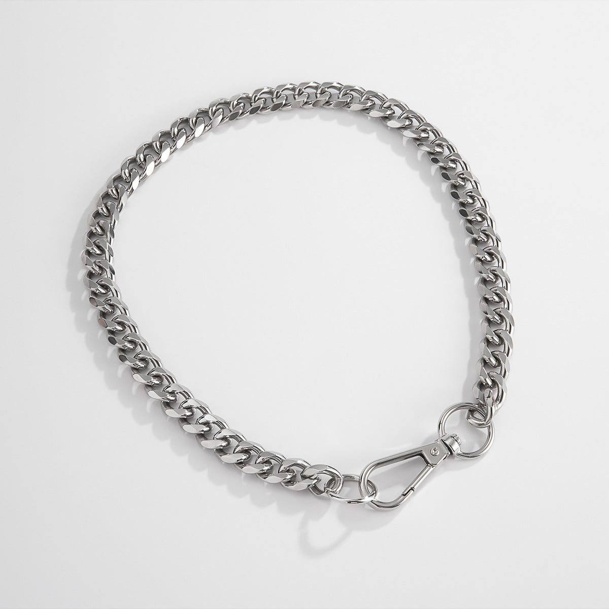 Minimalist Geometric Aluminum Alloy Plated Curb Chain Necklace with Iron Pendant for Women