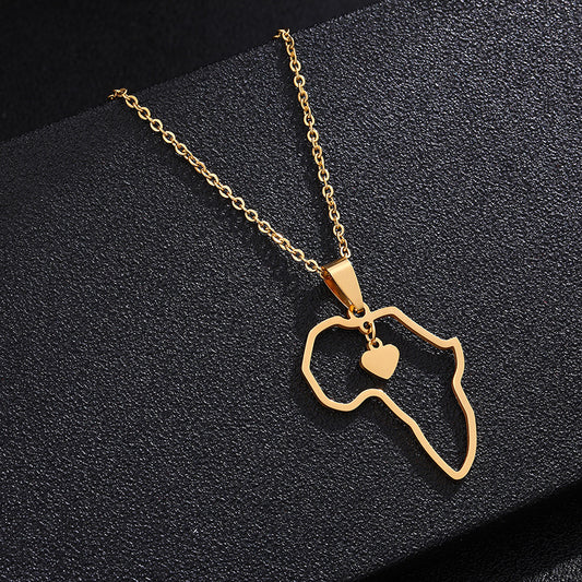 Titanium Steel Heart Pendant Necklace with O-Chain, Plated Jewelry for Unisex, Fashion Commuting Style