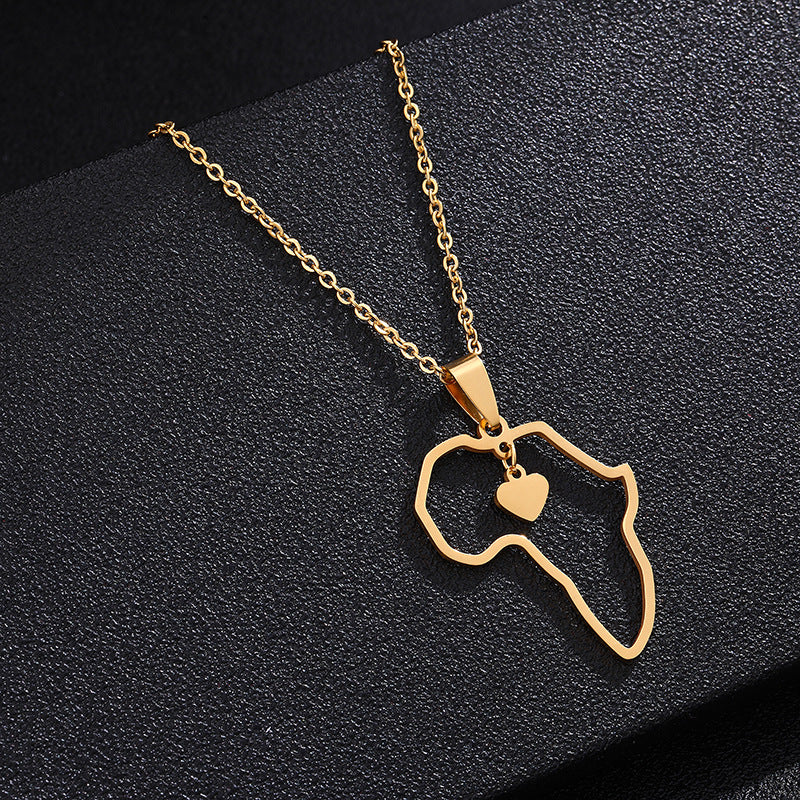 Collar con colgante de corazón de acero de titanio con cadena tipo O, joyería chapada unisex, estilo urbano de moda