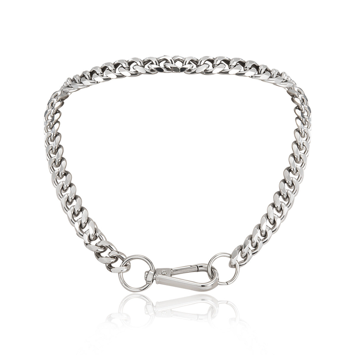 Collana da donna a catena placcata in metallo punk geometrica vintage con design irregolare e audace