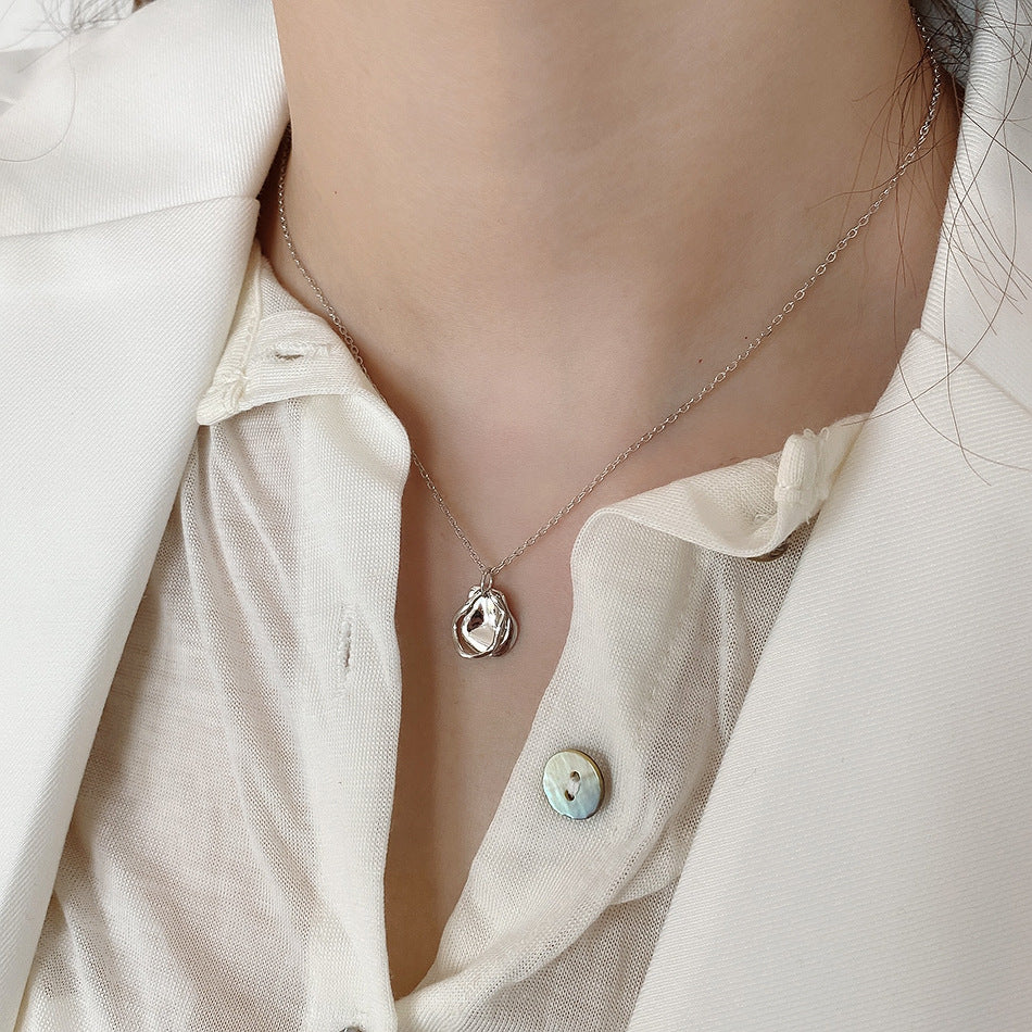 Minimalist Sweet 925 Sterling Silver Geometric Plated Necklace