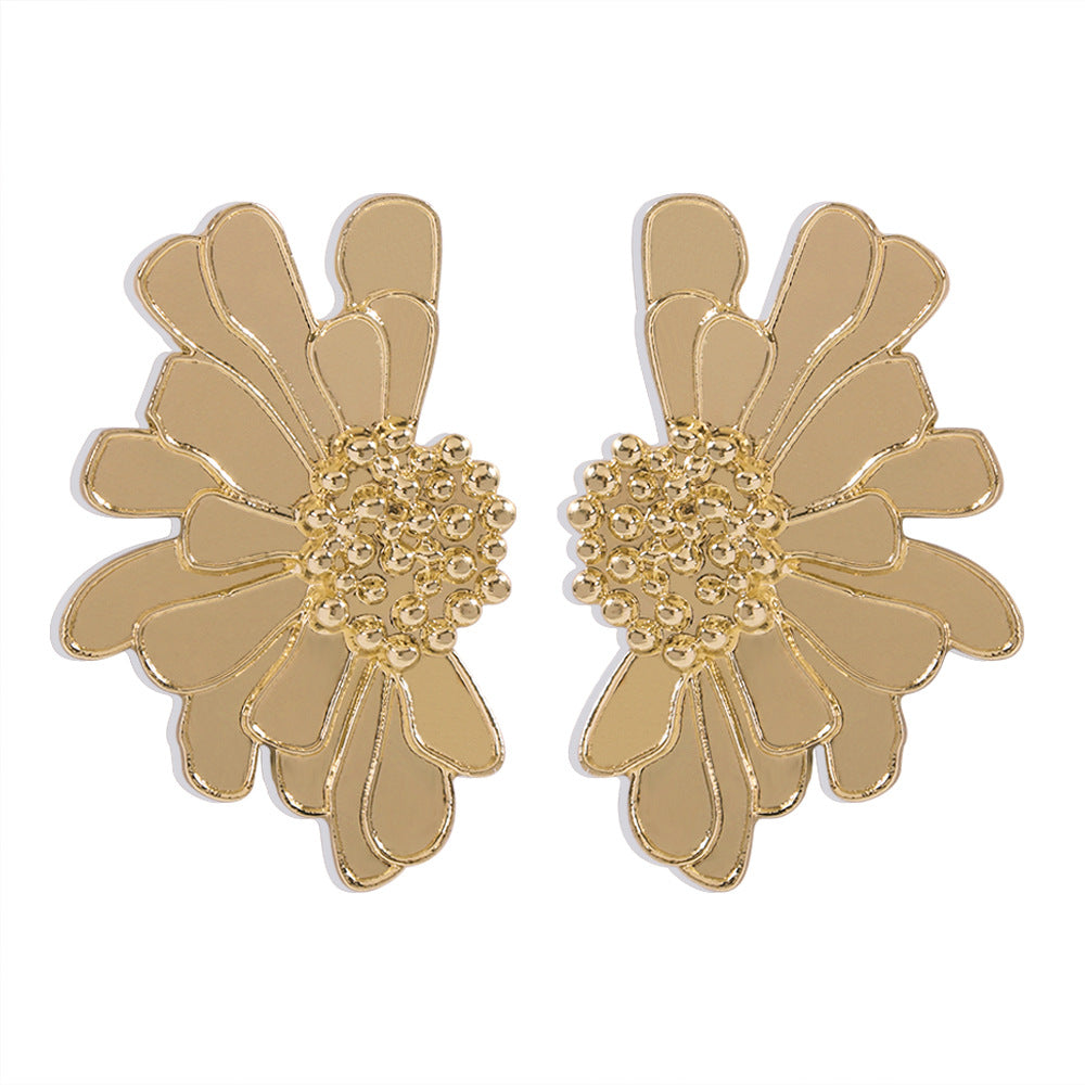 Collana pendente floreale da donna dolce e grintosa con finitura in smalto su base in lega con design geometrico a catena per clavicola