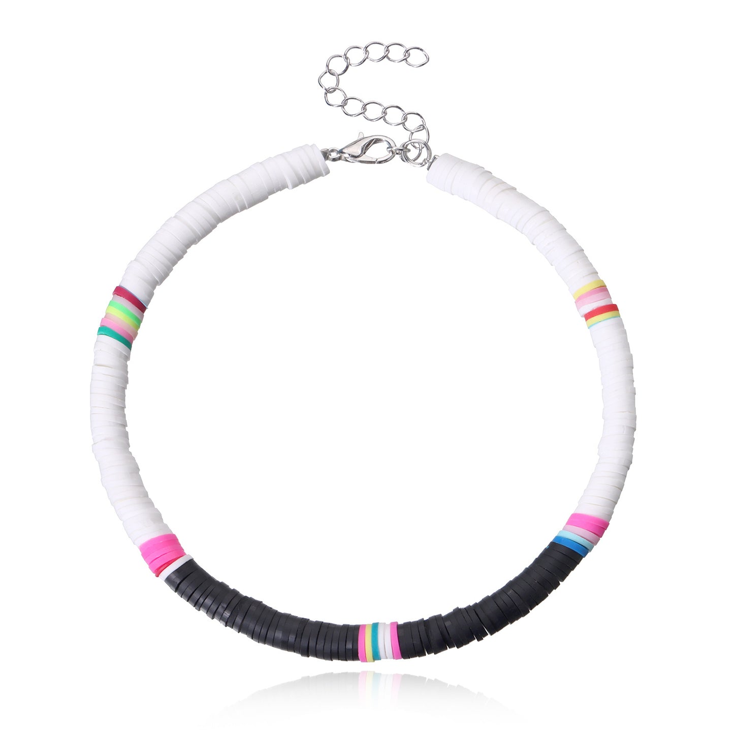 European Style Geometric Alloy Women's Adjustable Beach Anklet, Handmade 6mm Polymer Clay Anklet for Wedding Gift, Travel Souvenir, Employee Appreciation