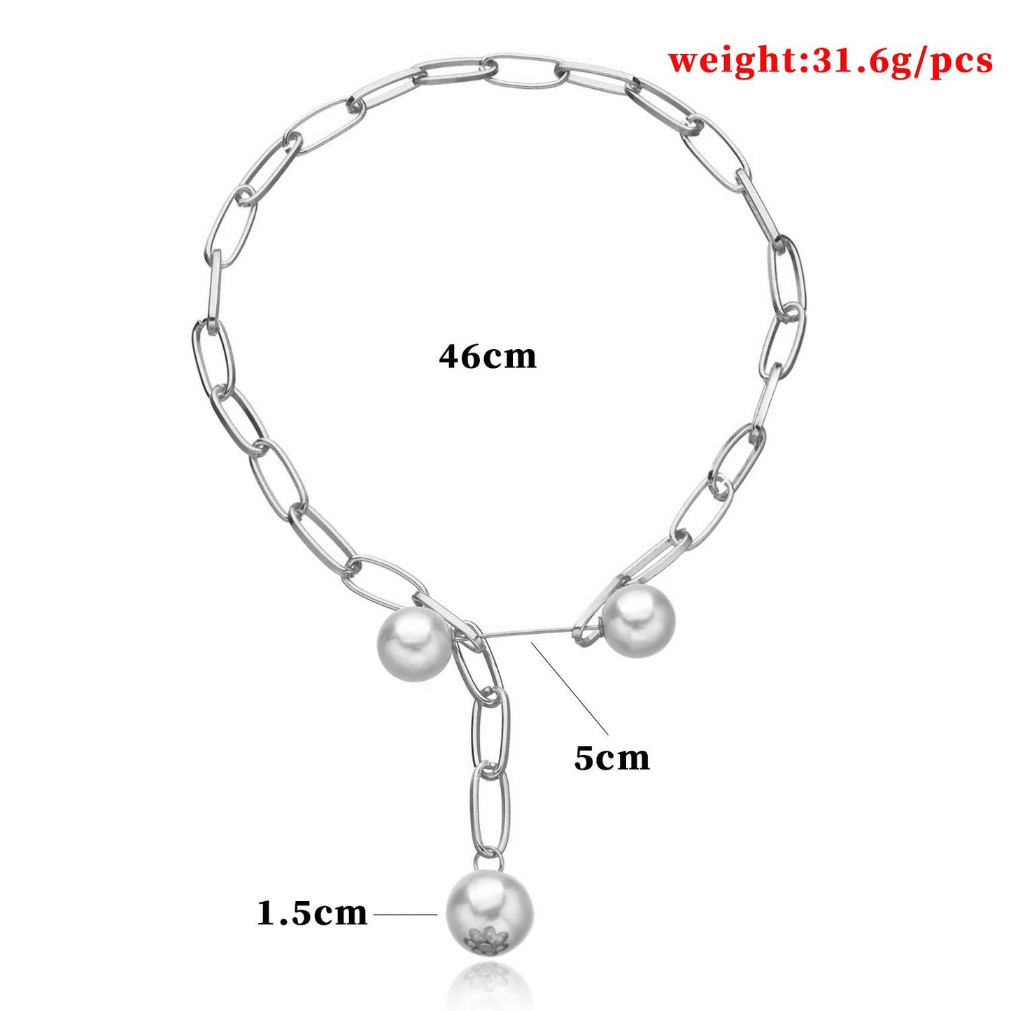 Punk Geometric Lock-Shaped Pendant Necklace with Mother of Pearl Inlay on Thick Chain for Women