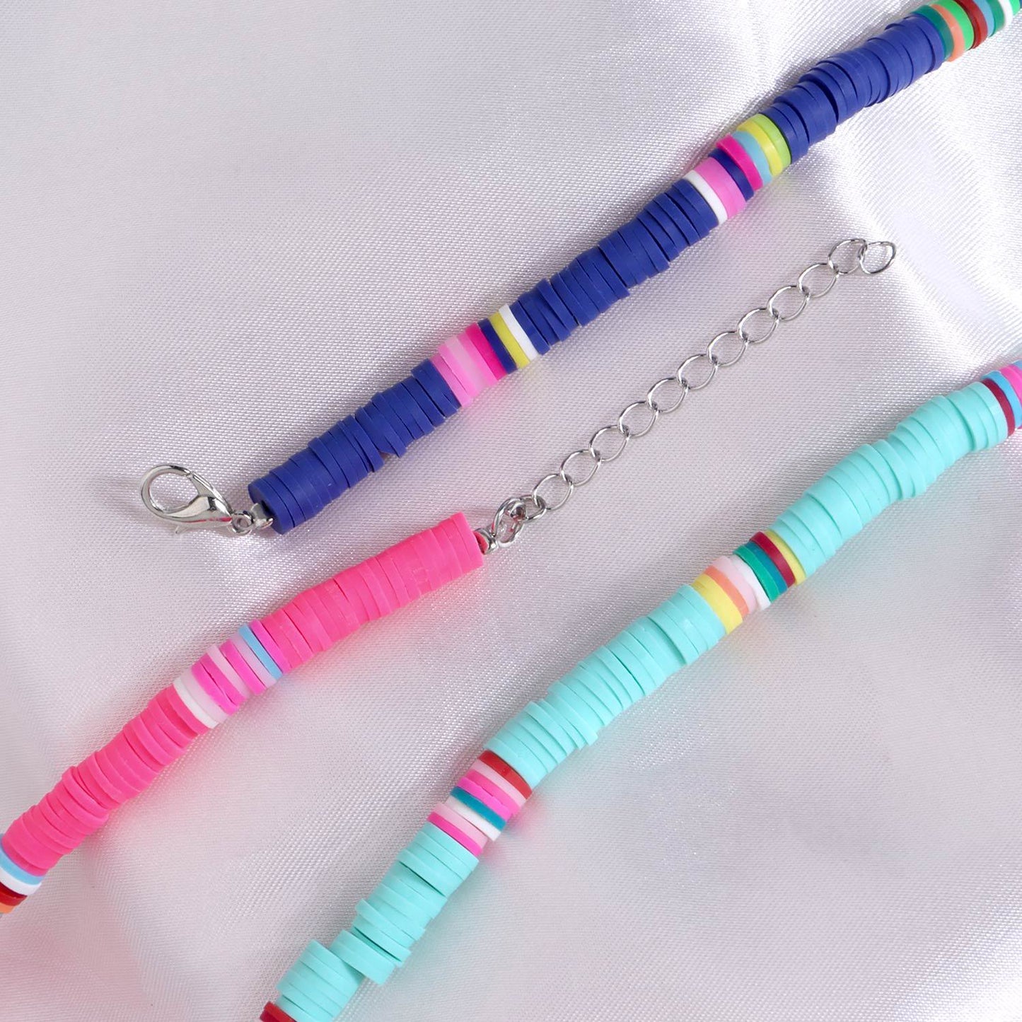 European Style Geometric Alloy Women's Adjustable Beach Anklet, Handmade 6mm Polymer Clay Anklet for Wedding Gift, Travel Souvenir, Employee Appreciation