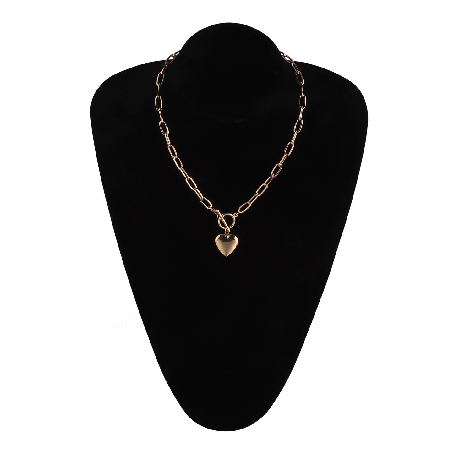 Minimalist Heart Pendant Necklace for Women, Alloy Snake Chain with Plating, Elegant Simple Style, Fashion Jewelry