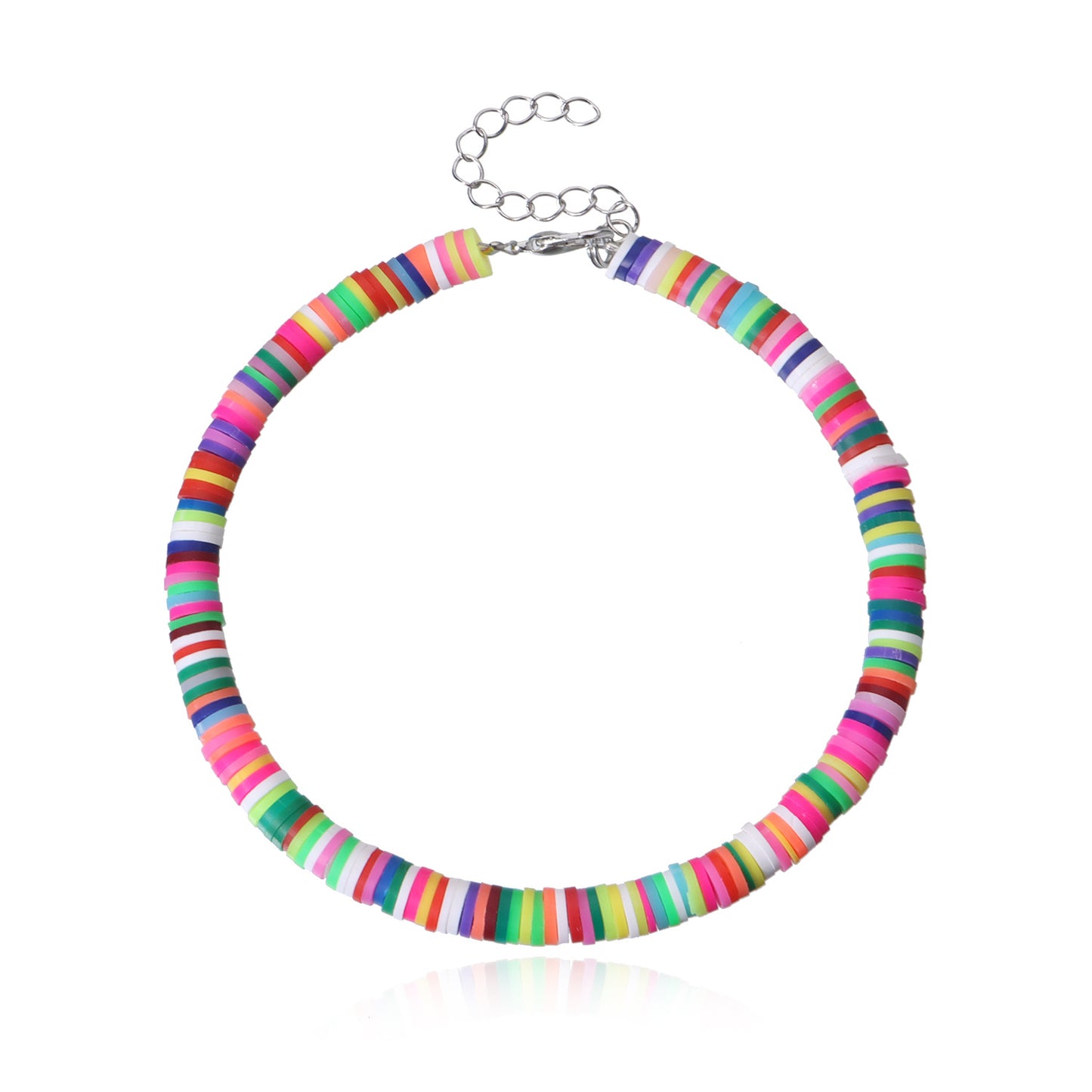 European Style Geometric Alloy Women's Adjustable Beach Anklet, Handmade 6mm Polymer Clay Anklet for Wedding Gift, Travel Souvenir, Employee Appreciation