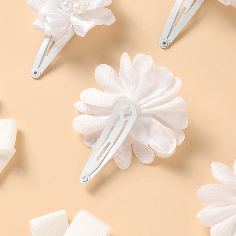 Pinza de pelo floral para niñas, horquilla de aleación con revestimiento de resina, accesorio para el cabello estilo princesa