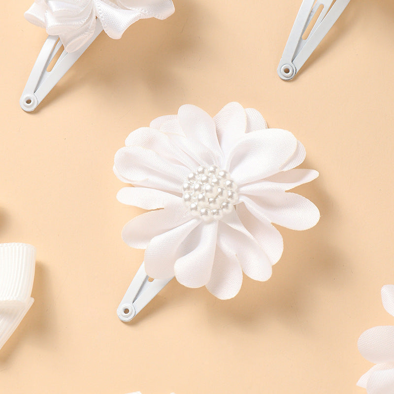 Pinza de pelo floral para niñas, horquilla de aleación con revestimiento de resina, accesorio para el cabello estilo princesa