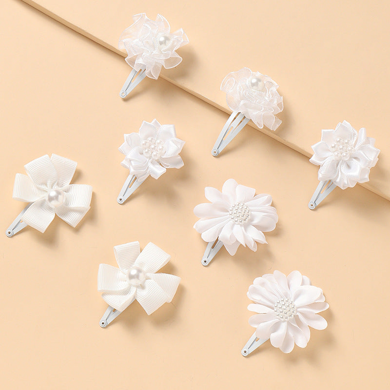 Pinza de pelo floral para niñas, horquilla de aleación con revestimiento de resina, accesorio para el cabello estilo princesa