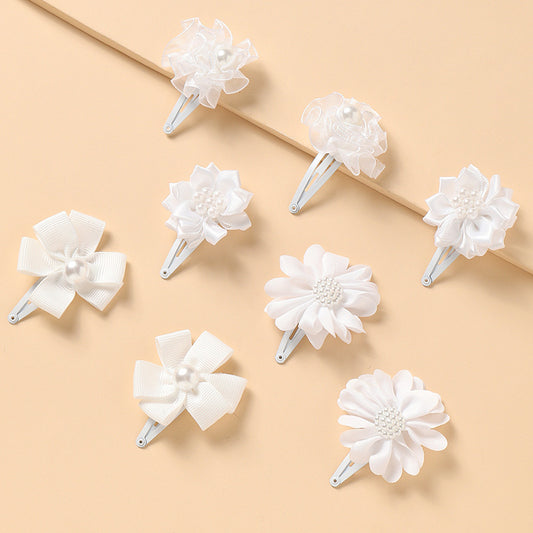 Floral Hair Clip for Kids Alloy Hairpin with Resin Coating Princess Style Hair Accessory