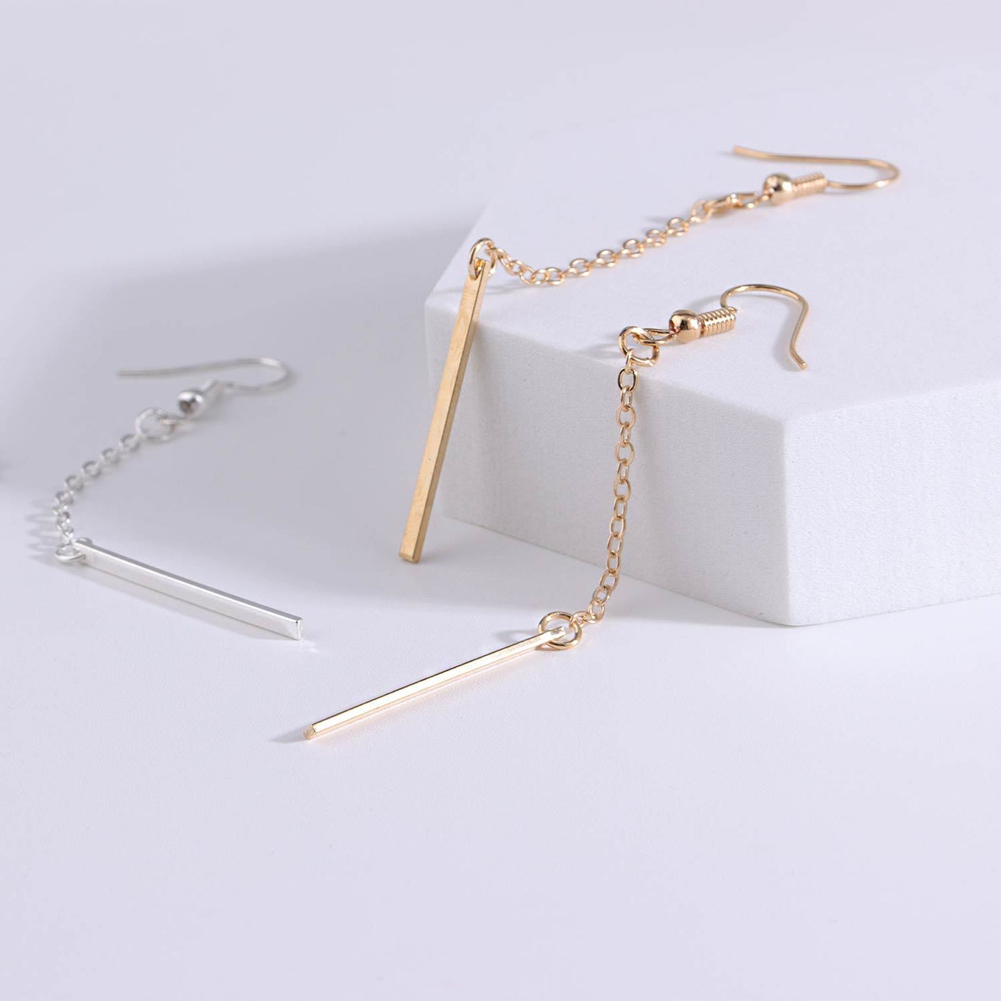 Geometric Single Letter Pendant Earrings for Women Alloy Minimalist Street Style Fashion Jewelry
