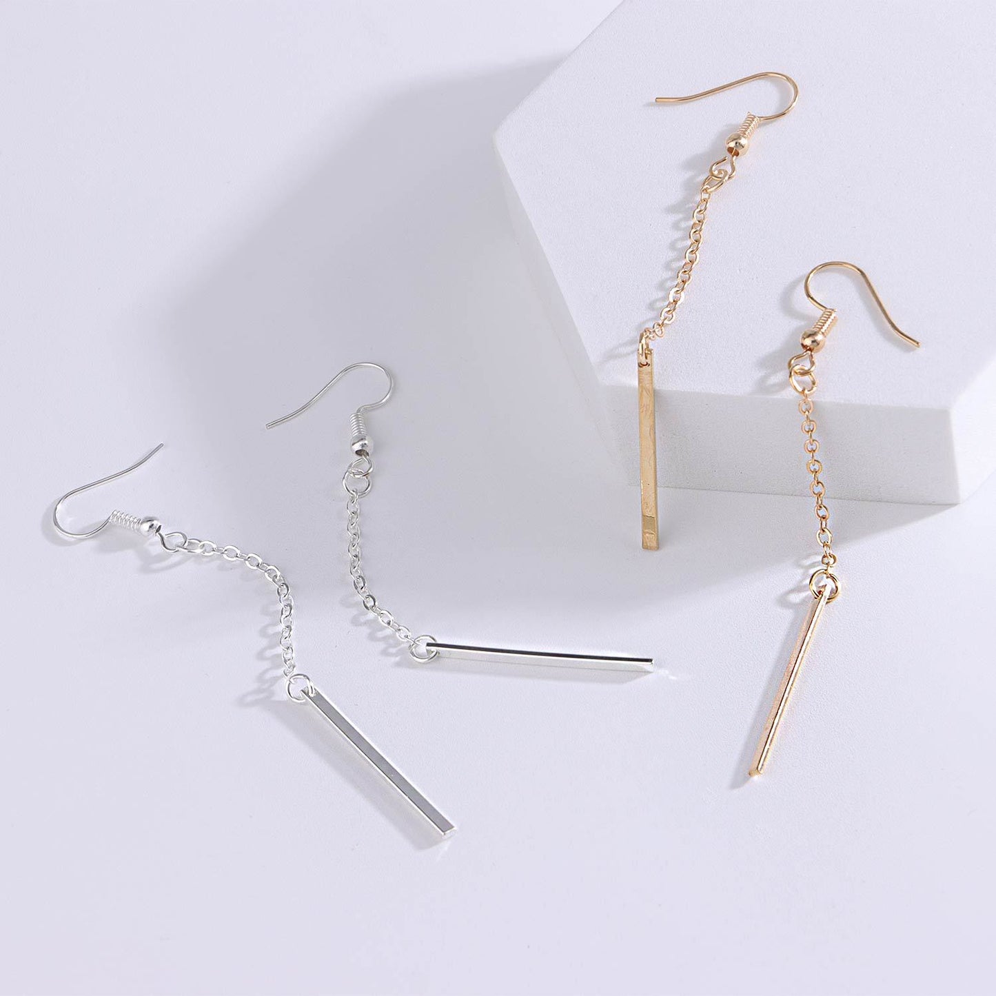 Geometric Single Letter Pendant Earrings for Women Alloy Minimalist Street Style Fashion Jewelry