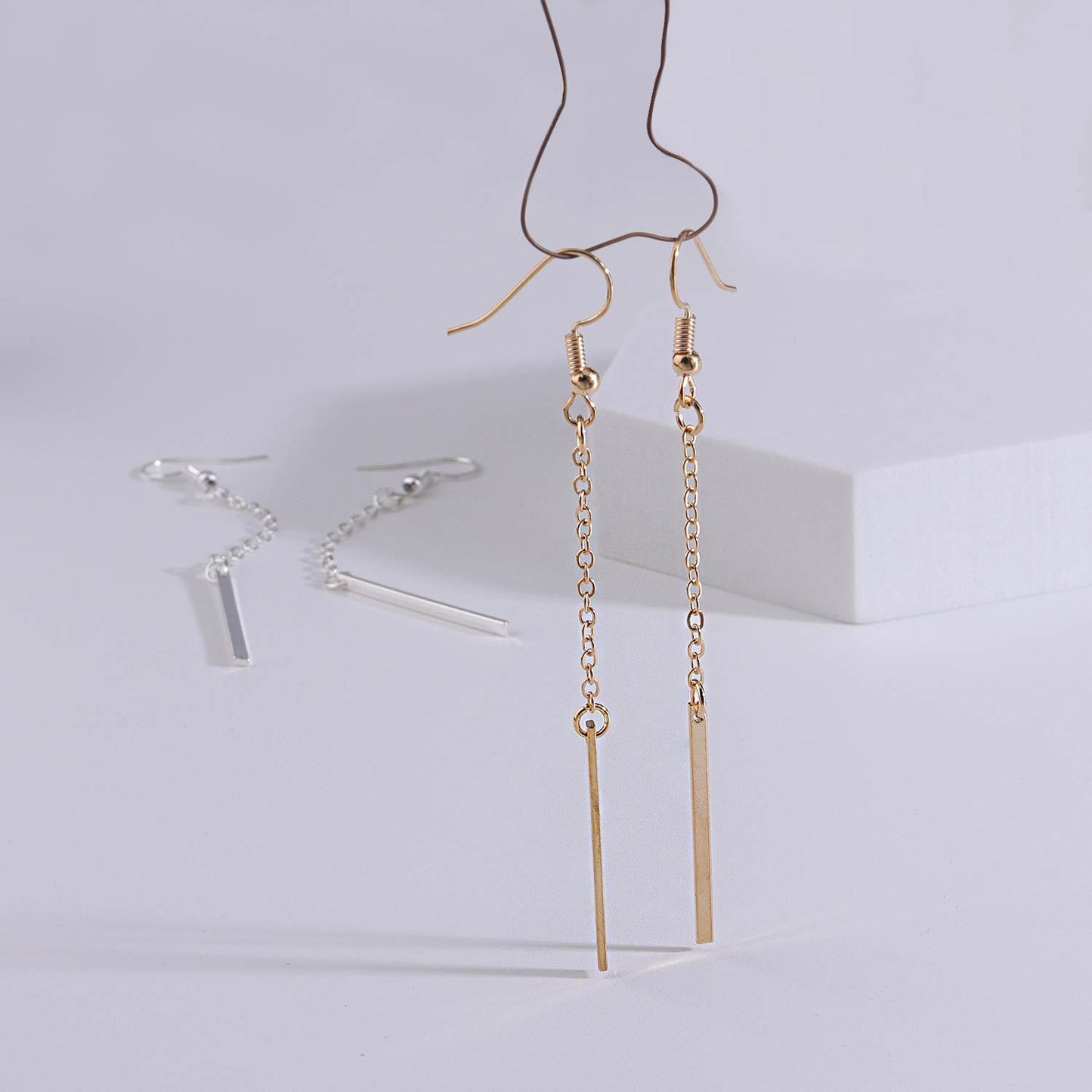 Geometric Single Letter Pendant Earrings for Women Alloy Minimalist Street Style Fashion Jewelry