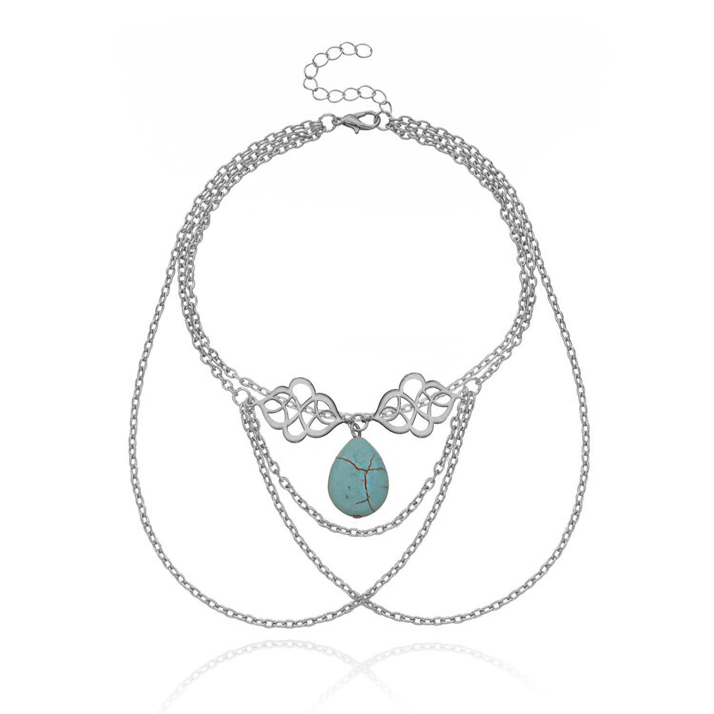 Women's Hollow-Out Auspicious Droplet Pendant Tassel Arm Chain Bracelet Jewelry
