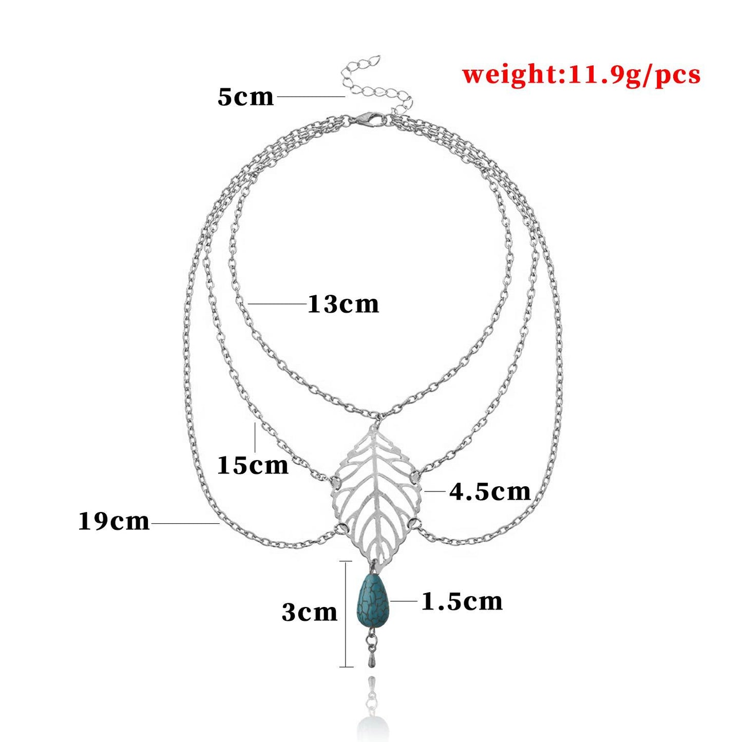 Women's Vintage Boho Leaf Pendant Arm Cuff Bracelet with Turquoise Droplet and Tassel Accents Fashion Jewelry