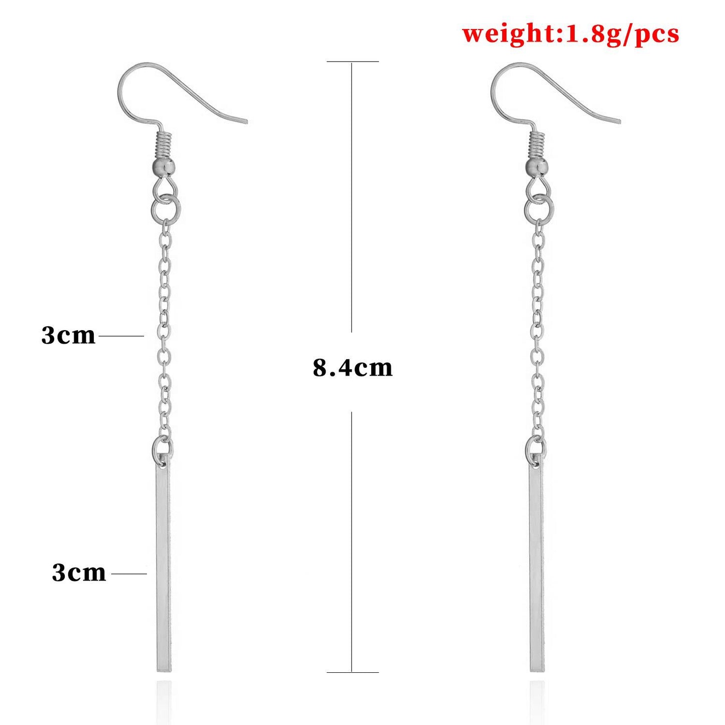 Geometric Single Letter Pendant Earrings for Women Alloy Minimalist Street Style Fashion Jewelry