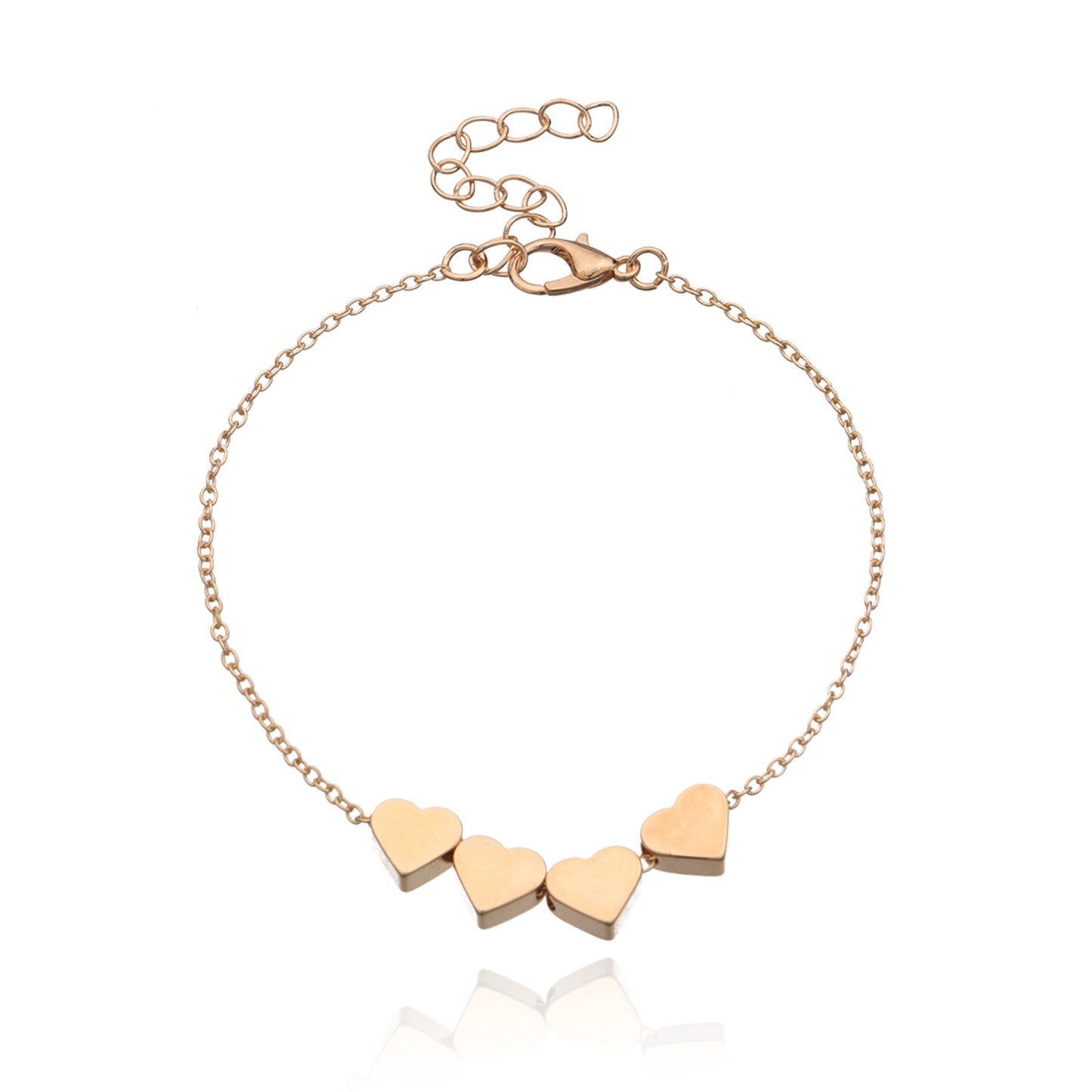 Bracciale da donna a catena Minimalista Elegante a Cuore in Lega Placcata Fai da Te con Ciondolo