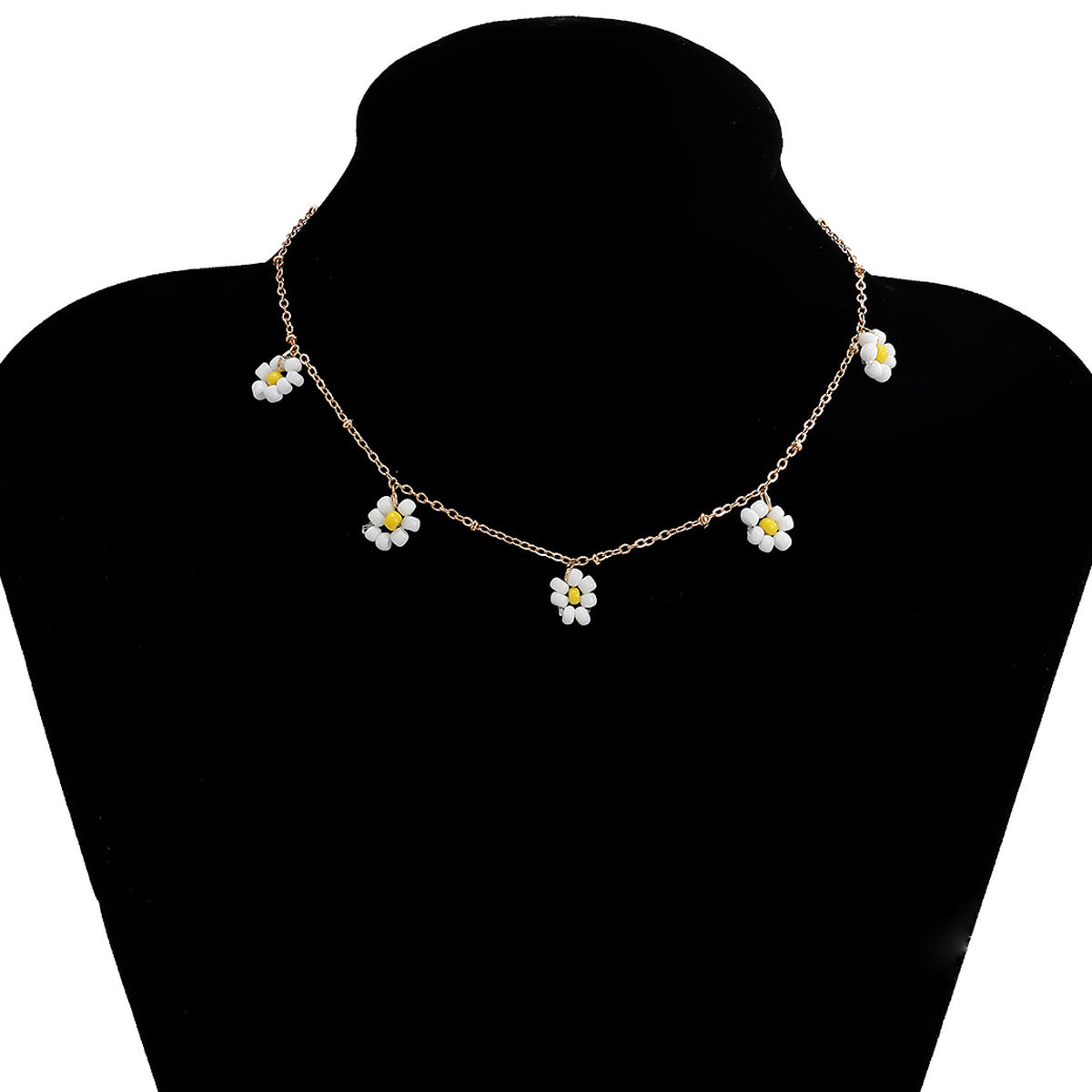 Bohemian Sweet Floral Resin Ball Chain Necklace