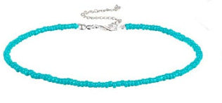 Bohemian Geometric Round Seed Beads Necklace Solid Color Short Choker for Women